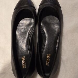 Michael Kors Classic Black Leather Flats, Size 8, Never Worn!